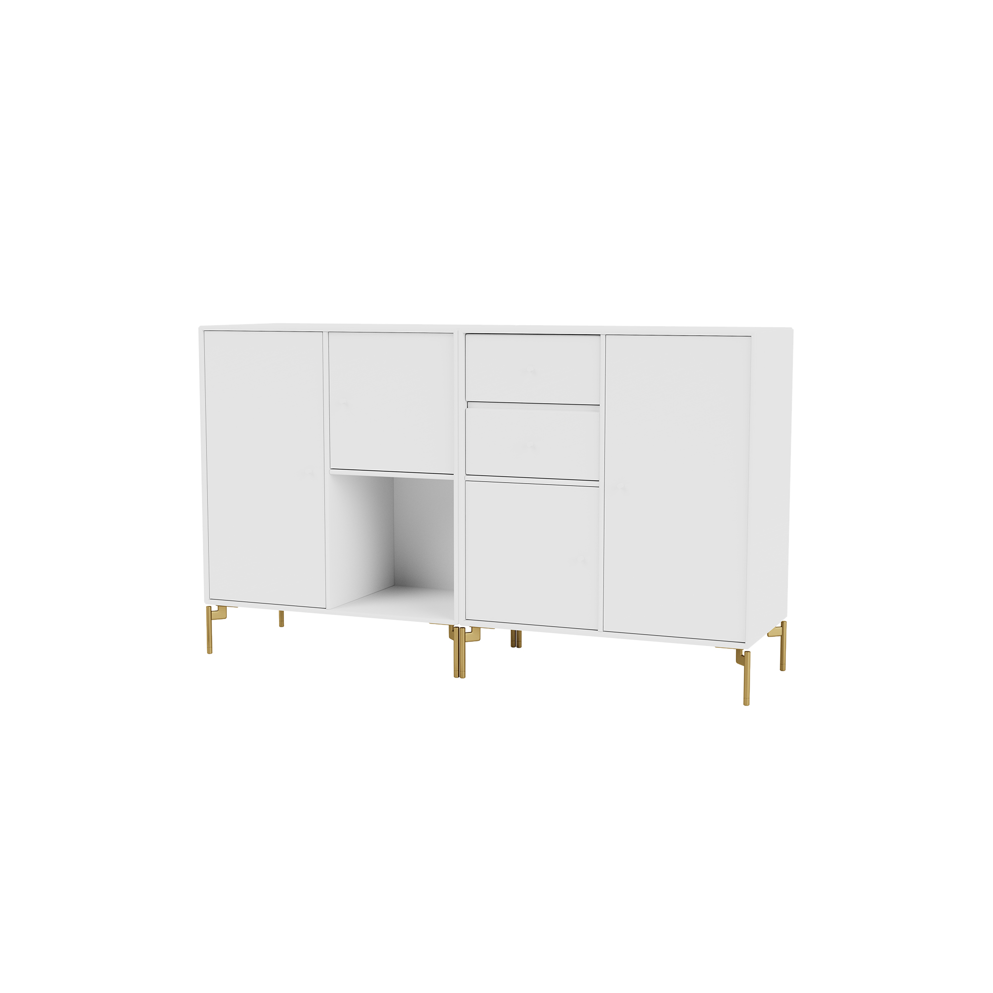 Couple Sideboard With Brass Legs, 101 New White