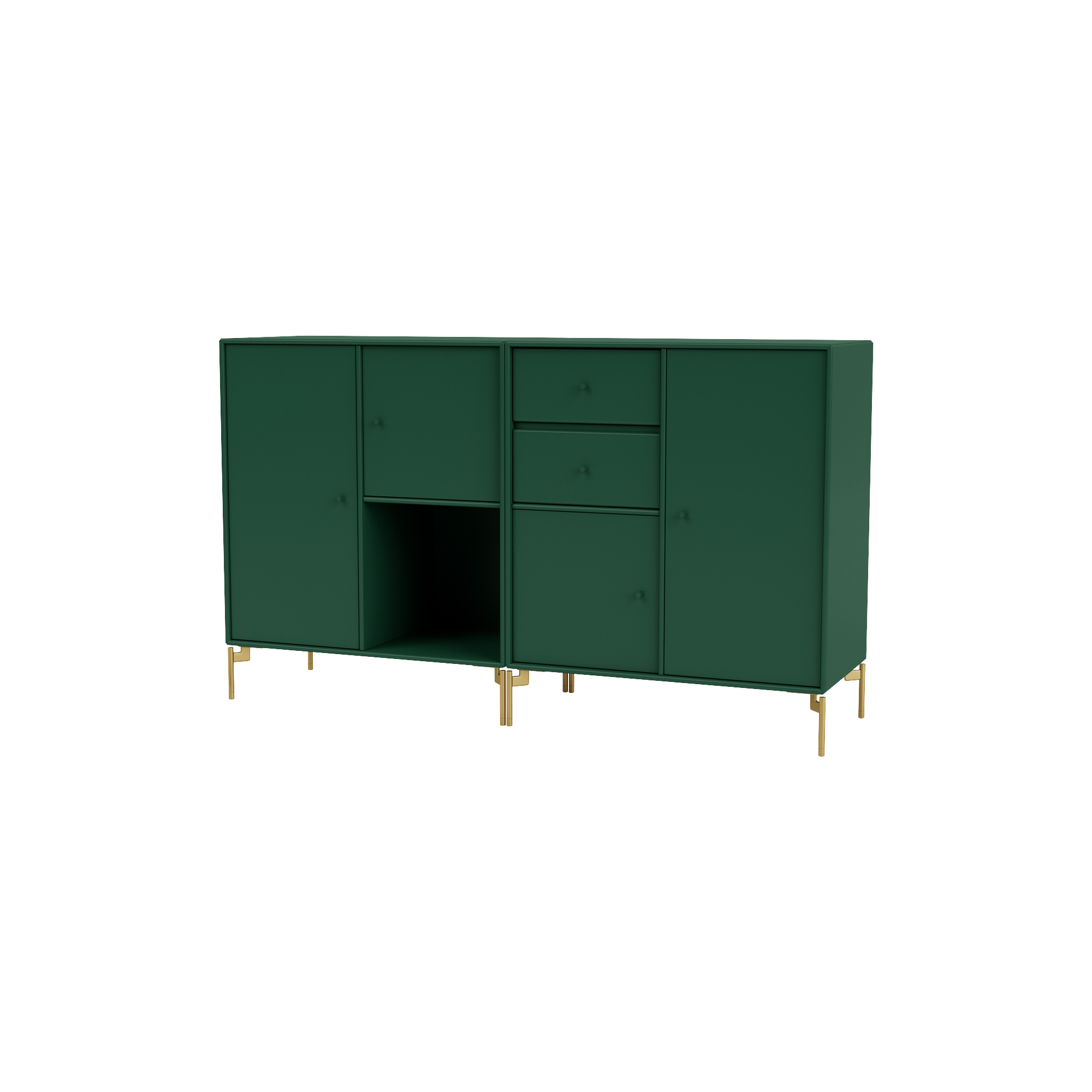 Couple Sideboard With Brass Legs, 136 Pine